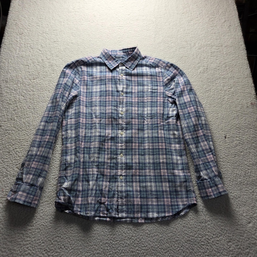 Vineyard Vines Button Up Shirt Womens M Blue Plaid Collared Long Sleeve Top